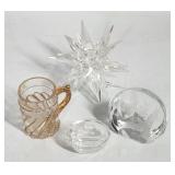 Assorted Glass Lot - Star, Paperweight, Mug
