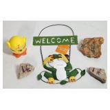 Garden Decor Lot - Welcome Sign, Painted Rocks,