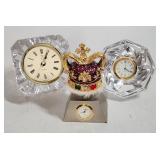 Desk Clocks - Mikasa Crystal, Crown Figural -