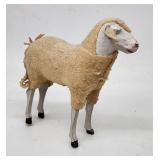 Antique Folk Art Sheep Figure - Painted Wood &
