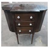 Sewing Cabinet w White Handles