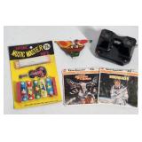 Vintage Toy Lot - Music Set, Bird Brooch,