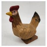 Folk Art Style Painted Chicken Figure - Vintage