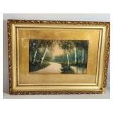 W.J. Van Horn Watercolor Painting - Birch Trees