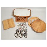 Kitchenware Lot - Cheese Boards Wood, Marble &