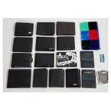 Lot of 18 Men's Wallets & Clips - Mixed Brands &