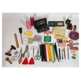 Vintage Office Supply Lot - Pencils, Clips,