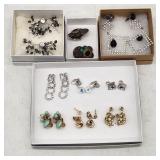 Vintage Clip-On Earring Collection - Rhinestone,