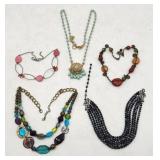 Necklace Lot - Beaded, Strand, Pendant - 5 Pieces