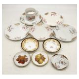 Antique Porcelain Dishes Lot - Floral, Fruit, c.