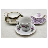 Antique Porcelain Tea Cup & Saucer Sets - (3)