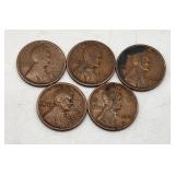 (5) 1913 & 1914 Wheat Pennies - US Coins