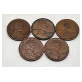 US Wheat Cent Lot - 1906, 1909, 1910, 1911 (5)