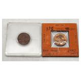 US Pennies - 1909 VDB & 1960 Small Date, Lincoln