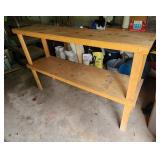 Handmade Wooden Workbench - Two-Tier, Yellow