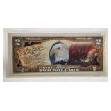 Patriotic $2 Bill - "We the People" & Eagle Desi