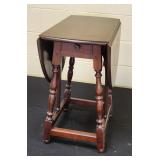 Vintage Drop-Leaf Table - Dark Wood, Single