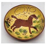 Vintage Hand Painted Horse Plate - Signed M
