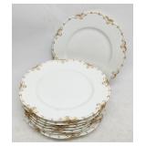 Haviland Limoges France Plates (9) Gold Scalloped