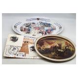 Vintage 1976 USA Bicentennial Platter, Tray &