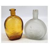 Vintage George Washington Flasks - Amber &