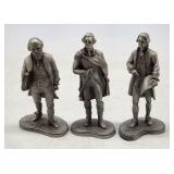 Thomas Jefferson Pewter Figurine Trio