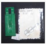 Metal Violin Piece, Brown & Bigelow Golf Pin Dista