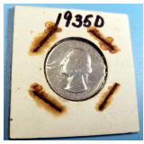 1935-D Silver Quarter