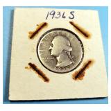 1936-S Silver Quarter