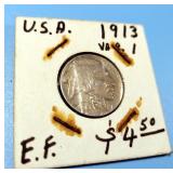 1913 Buffalo Nickel Type 1