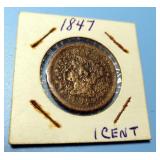 1847 Braided Hair Large Cent