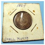 1864 2 Cent Piece Small Motto