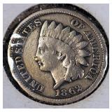 1862 Indian Head Cent White Penny