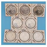 1896 - 1897 Morgan Silver Dollars (8)