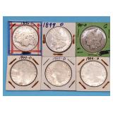 1894 - 1900 O Morgan Silver Dollars (6)