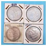 1879 - 1880 Morgan Silver Dollars (4)