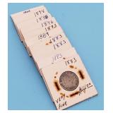 1883 -1900 V-Nickels (10)
