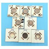 (8) V Nickels 1883 - 1908