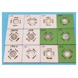 (12) Barber Dimes 1906 - 1912