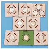 (10) Roosevelt Dimes 1951 - 1955S