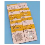 (30) Walking Liberty Half Dollars 1936D - 1946