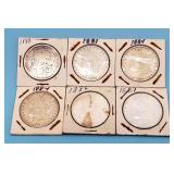 1881 - 1887 Morgan Silver Dollars (6)