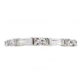 1/4 CTW White Baguette Diamante Stacking Band