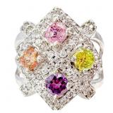 1.75 CTW Multi-Color Diamante Cocktail Ring