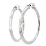 1.5" Polished Hoop Earrings