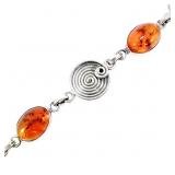 Amber & Swirl Link Bracelet 7.5"
