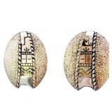 Two-Tone Southwestern Style Clip On Earrings