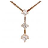 Princess Diamond Trilogy Necklace 14k 24"