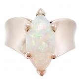 1/2+ Carat Marquise Opal Solitaire Ring 14k Gold