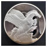 2014 Tokelau Pegasus Gilded 1 Oz Silver Coin